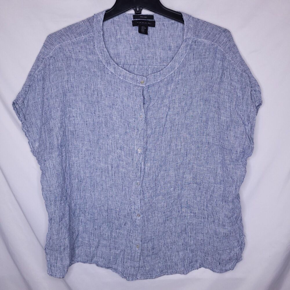 Tahari Blue Button Down Shirt